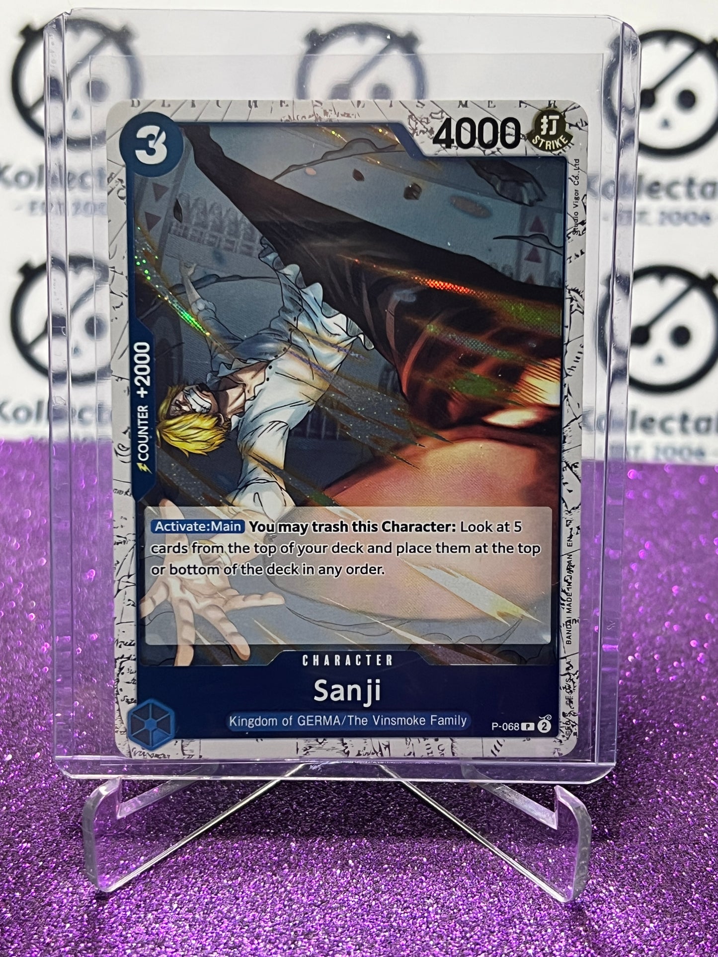 2025 ONE PIECE THE BEST V2 SANJI # P-068 PROMO FOIL ENGLISH TRADING GAME CARD