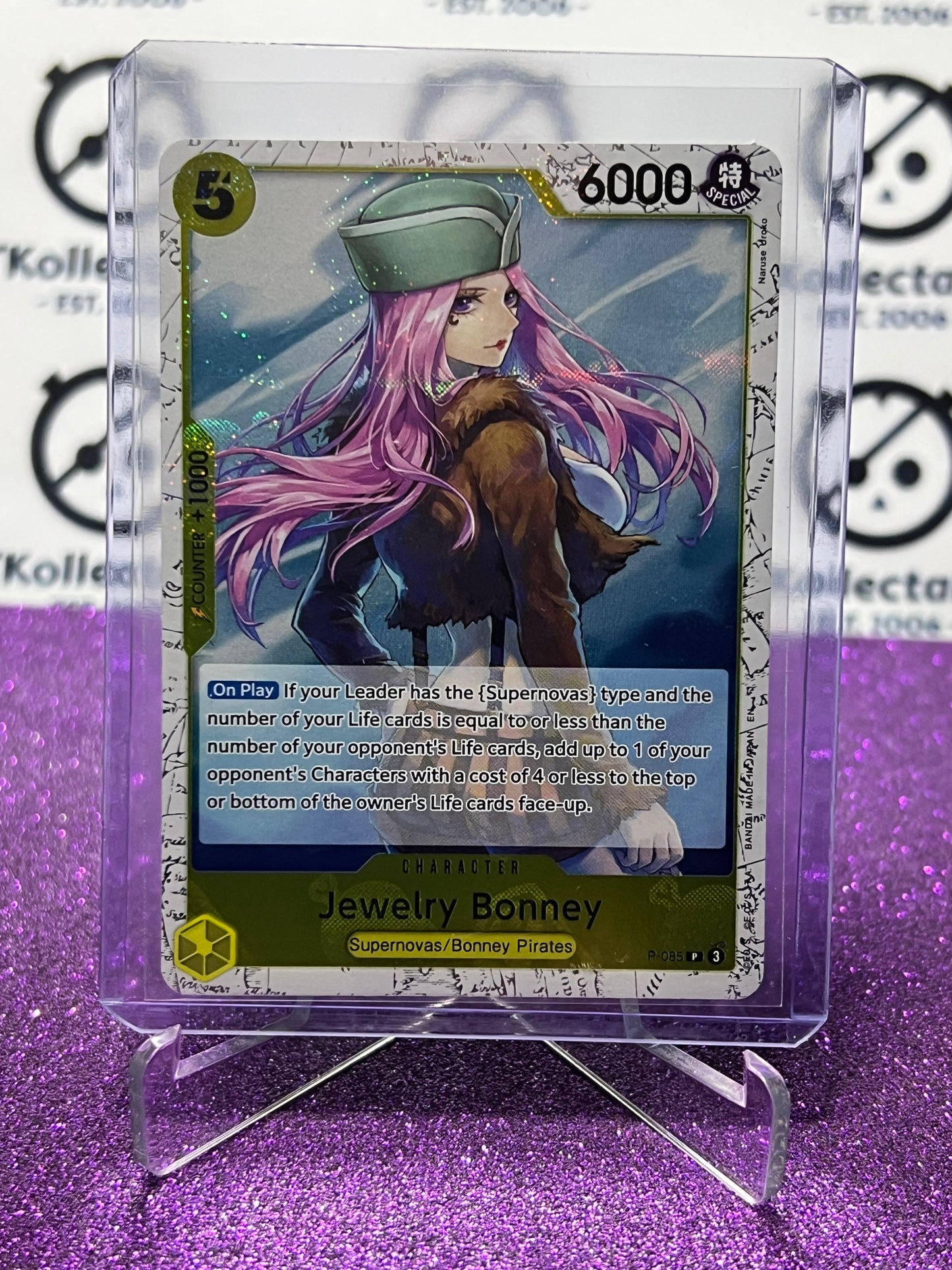 2025 ONE PIECE THE BEST V2 JEWELRY BONNEY # P-085 PROMO FOIL ENGLISH TRADING GAME CARD