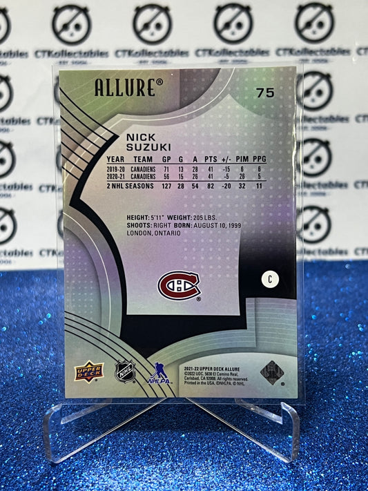 2021-22 UPPER DECK ALLURE NICK SUZUKI # 75 MONTREAL CANADIENS HOCKEY CARD