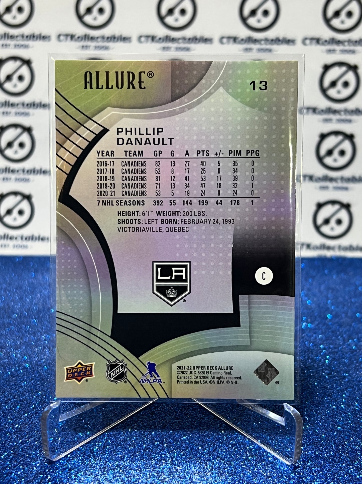 2021-22 UPPER DECK ALLURE PHILLIP DANAULT # 13 L A KINGS NHL HOCKEY CARD