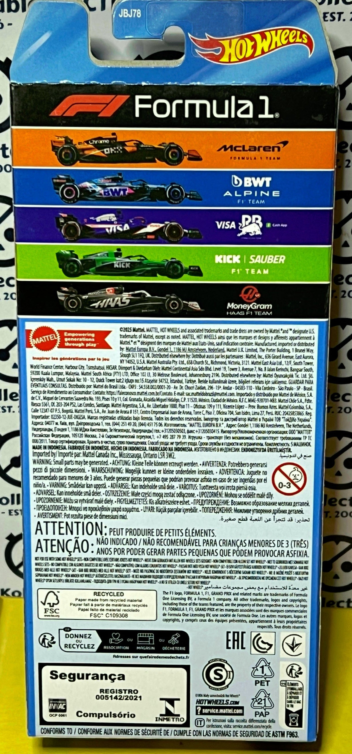 HOT WHEELS 5 CAR PACK FORMULA 1 UNOPEN LIKE NEW 2024