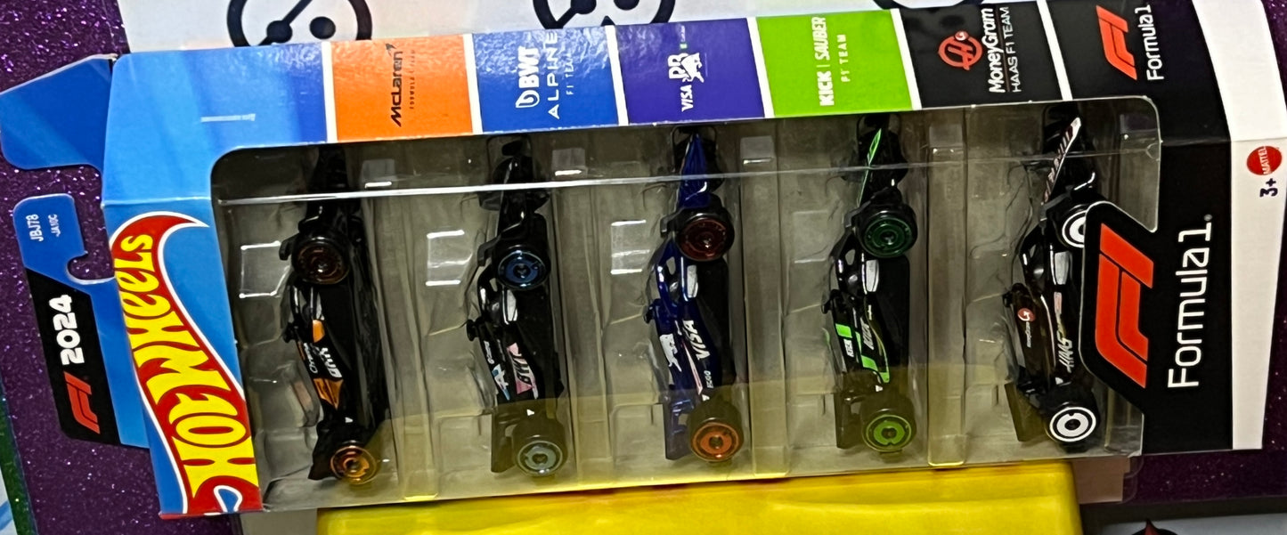 HOT WHEELS 5 CAR PACK FORMULA 1 UNOPEN LIKE NEW 2024