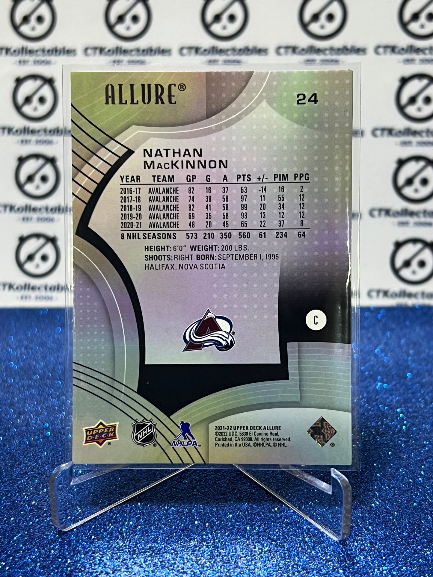 2021-22 UPPER DECK ALLURE NATHAN MACKINNON # 24 COLORADO AVALANCHE NHL HOCKEY TRADING CARD