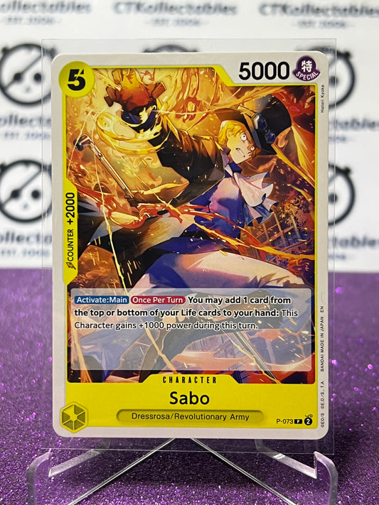 2025 ONE PIECE THE BEST V2  SABO # P-073 PROMO  NON-FOIL ENGLISH TRADING GAME CARD