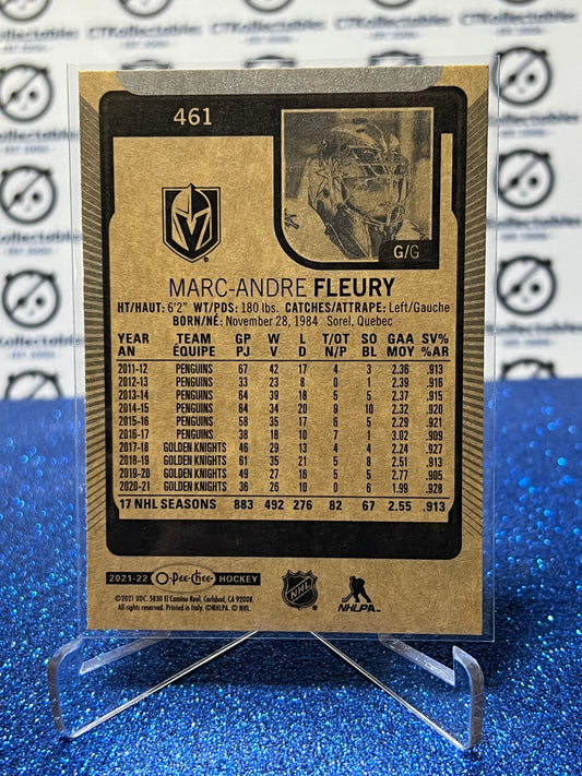 2021-22 O-PEE-CHEE MARC-ANDRE FLEURY # 461 NHL GOLDEN KNIGHTS HOCKEY CARD