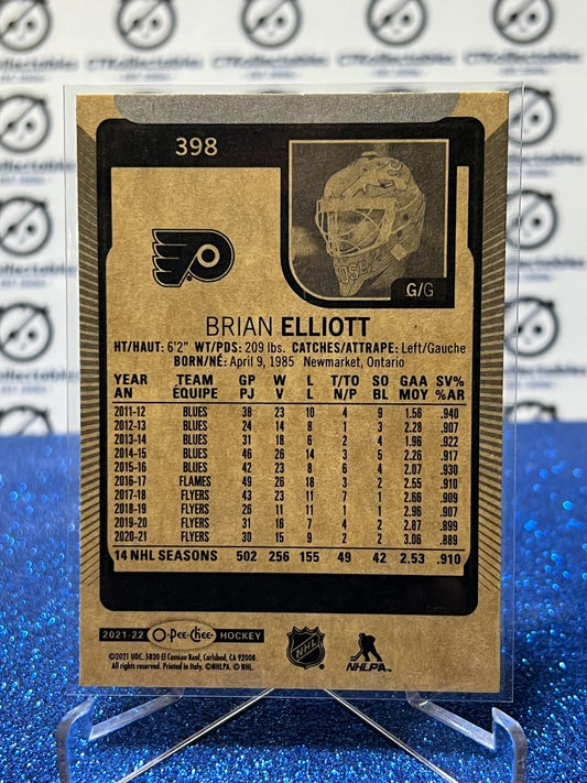 2021-22 O-PEE-CHEE BRIAN ELLIOTT # 398 PHILADELPHIA FLYERS HOCKEY CARD