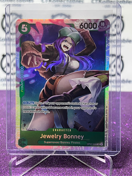 2025 ONE PIECE THE BEST V2 JEWELRY BONNEY # OP07-026 SR FOIL ENGLISH TRADING GAME CARD