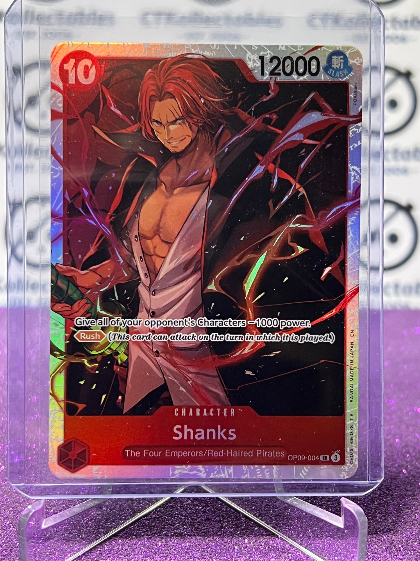 2025 ONE PIECE THE BEST V2 SHANKS # OP09-004 SR FOIL ENGLISH TRADING GAME CARD