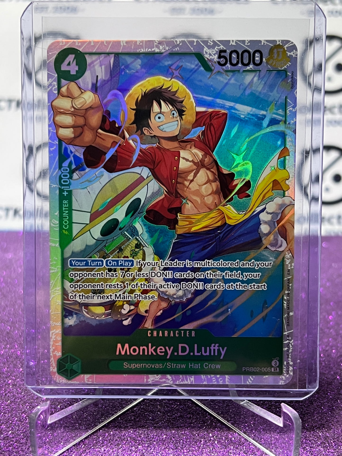 2025 ONE PIECE THE BEST V2 MONKEY.D.LUFFY # PRB02-005 SR FOIL ENGLISH TRADING GAME CARD