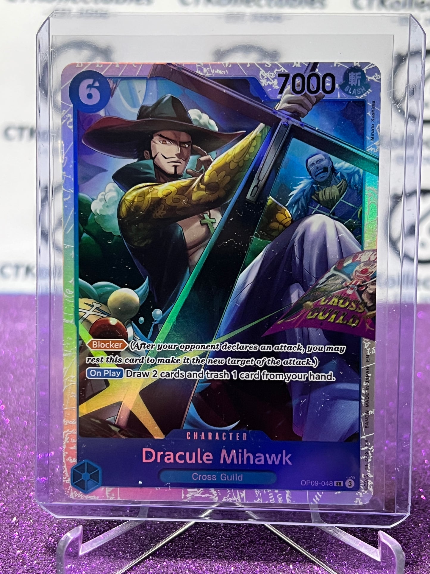 2025 ONE PIECE THE BEST V2 DRACULE MIHAWK # OP09-048 SR FOIL ENGLISH TRADING GAME CARD