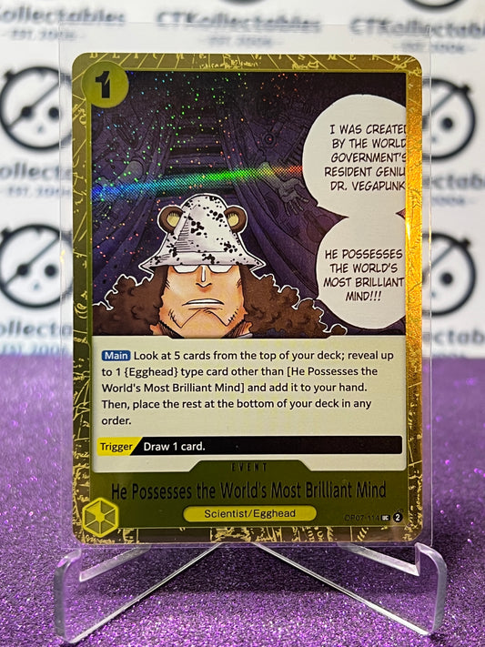 2025 ONE PIECE THE BEST V2 HE POSSESSES THE WORLD'S MOST BRILLIANT MIND # OP07-114 UC FOIL ENGLISH TRADING GAME CARD
