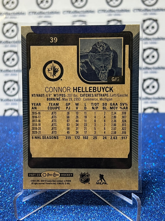 2021-22 O-PEE CHEE CONNOR HELLEBUYCK # 39 BLUE WINNIPEG JETS HOCKEY CARD