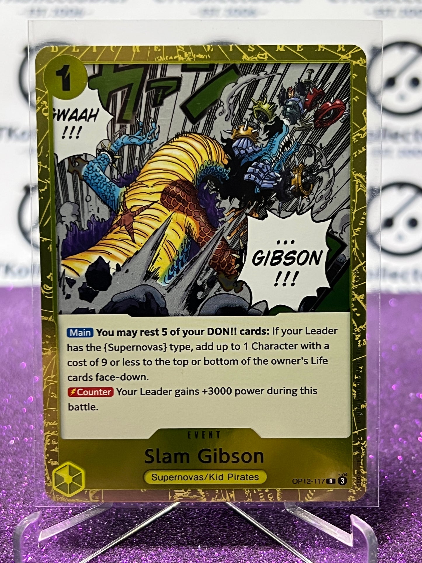 2025 ONE PIECE LEGACY OF THE MASTER SLAM GIBSON # OP12-117 R FOIL TRADING GAME CARD