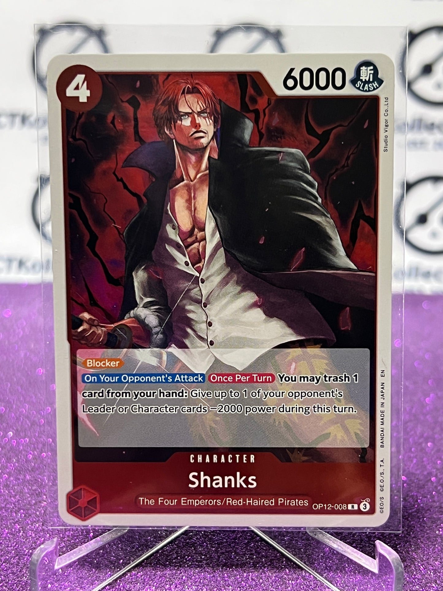 2025 ONE PIECE LEGACY OF THE MASTER SHANKS # OP12-008 R FOIL TRADING GAME CARD