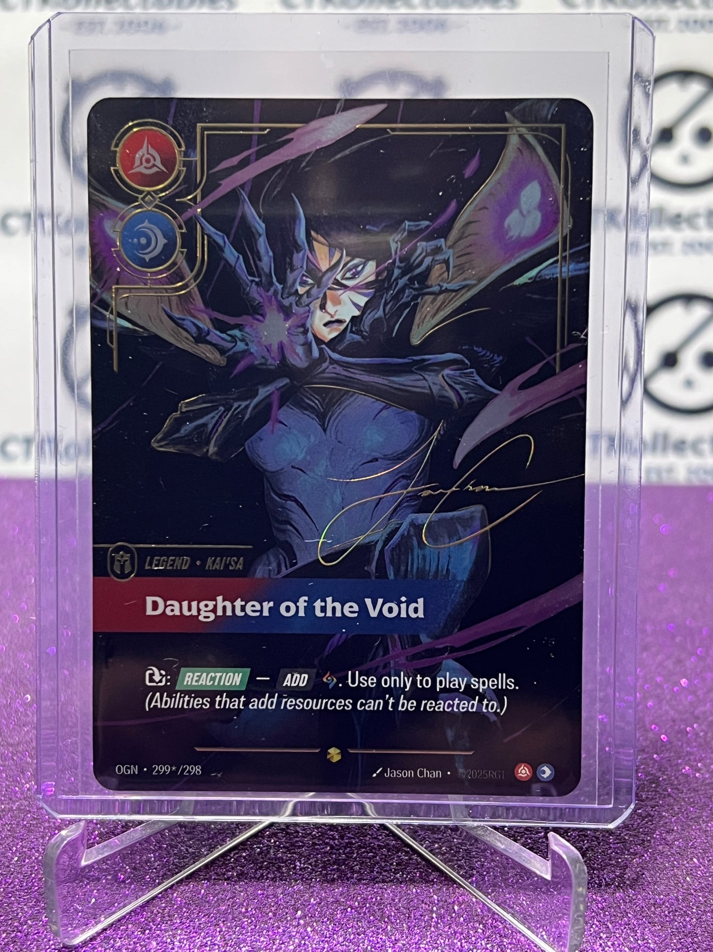 2025 RIFTBOUND LEAGUE OF LEGENDS DAUGHTER OF THE VOID # 299*/298 FOIL SIGNATURE TRADING GAME CARD