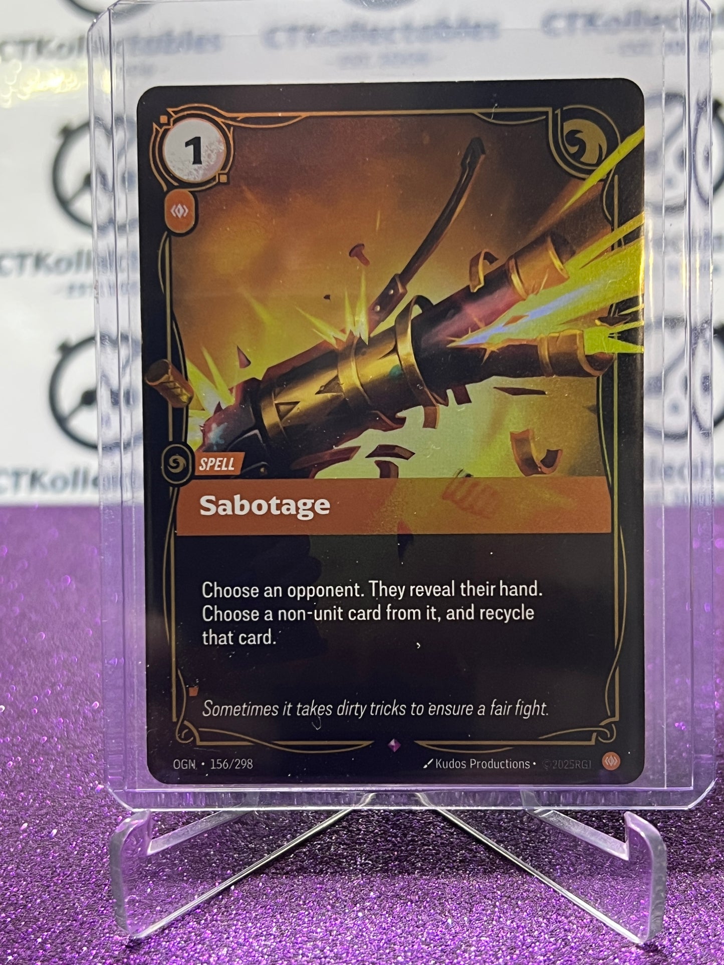 2025 RIFTBOUND LEAGUE OF LEGENDS SABOTAGE # 156/298 RARE FOIL TRADING GAME CARD