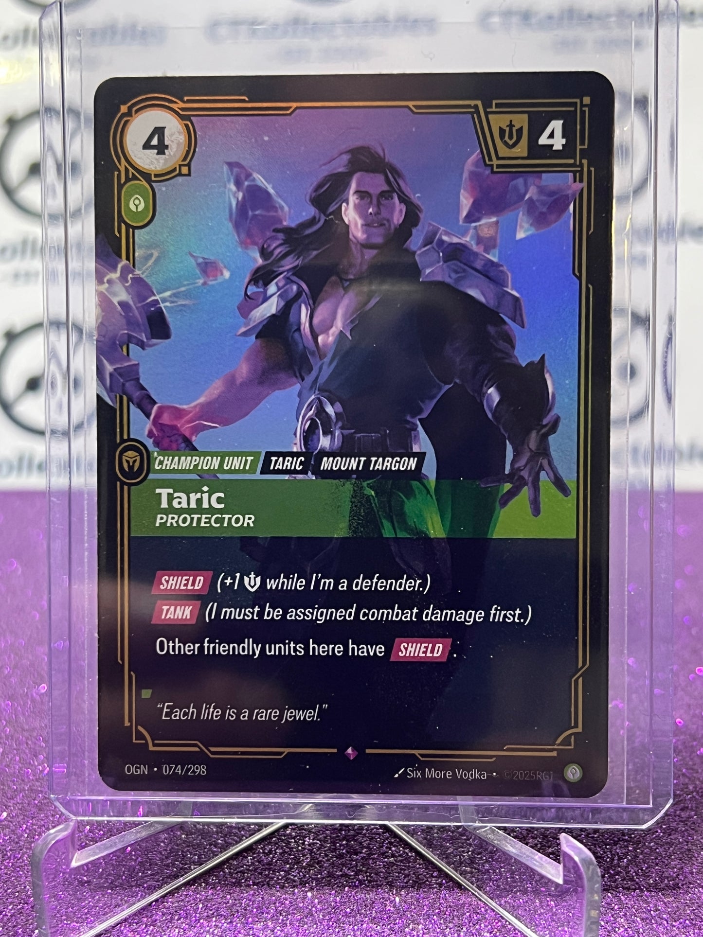 2025 RIFTBOUND LEAGUE OF LEGENDS TARIC # 074 /298 RARE FOIL TRADING GAME CARD
