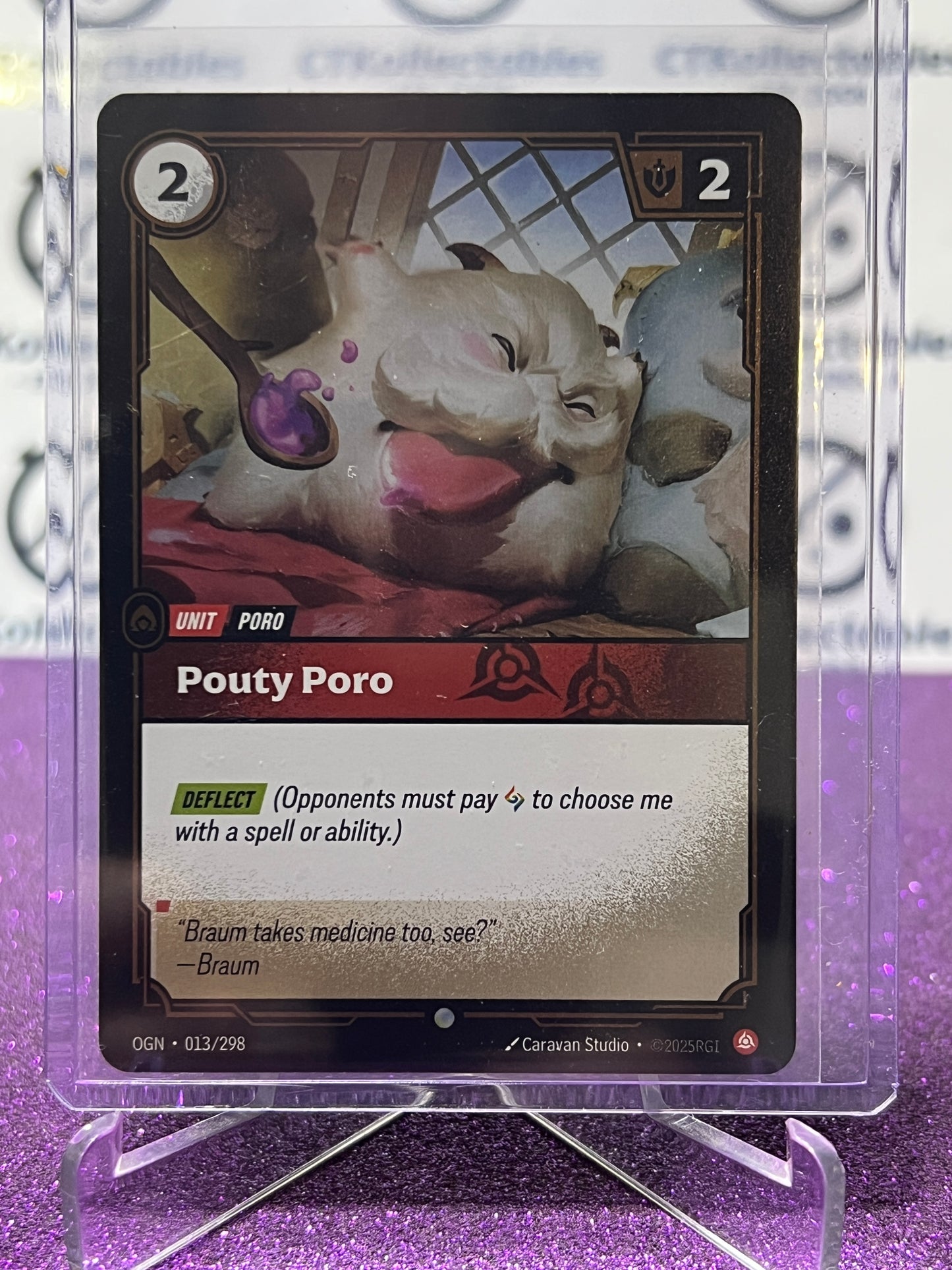 2025 RIFTBOUND LEAGUE OF LEGENDS POUTY PORO # 013/298 FOIL TRADING GAME CARD