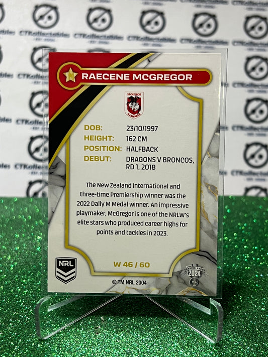 2024 NRL TRADERS TITANIUM RAECENE MCGREGOR # W 46/60 ST. GEORGE DRAGONS