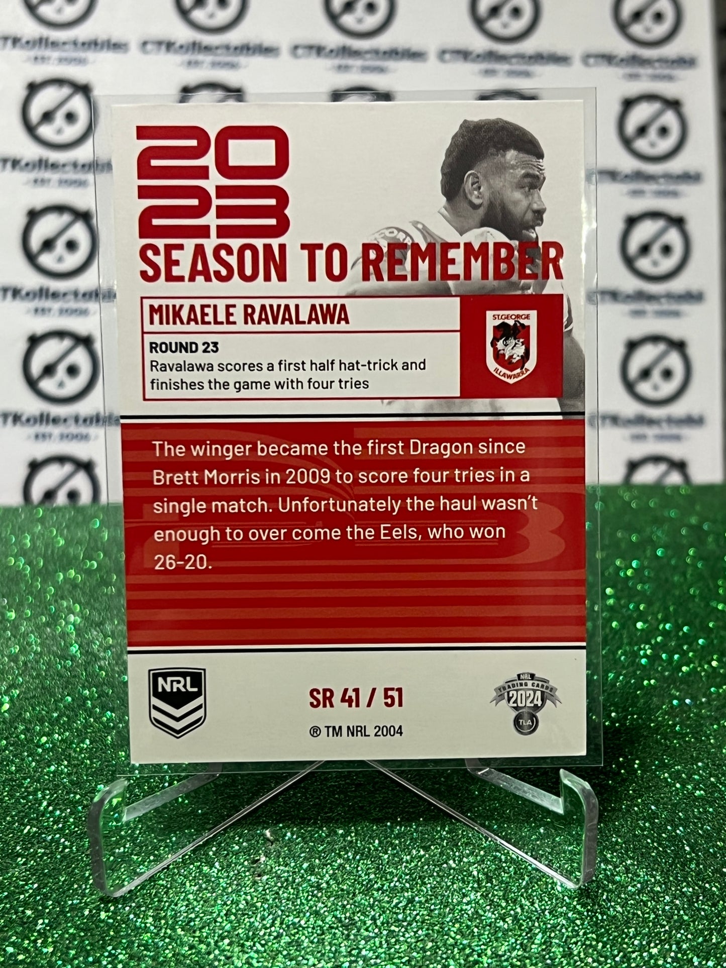 2024 NRL TRADERS TITANIUM MIKAELE RAVALAWA # SR 41/51 ST. GEORGE DRAGONS