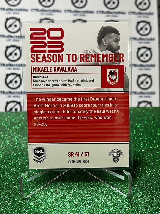 2024 NRL TRADERS TITANIUM MIKAELE RAVALAWA # SR 41/51 ST. GEORGE DRAGONS