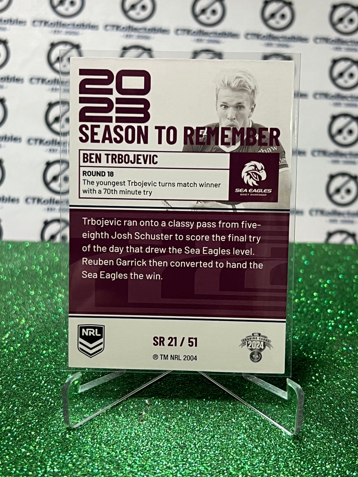 2024 NRL TRADERS TITANIUM BEN TRBOJEVIC # SR 21/51 MANLY SEA EAGELS