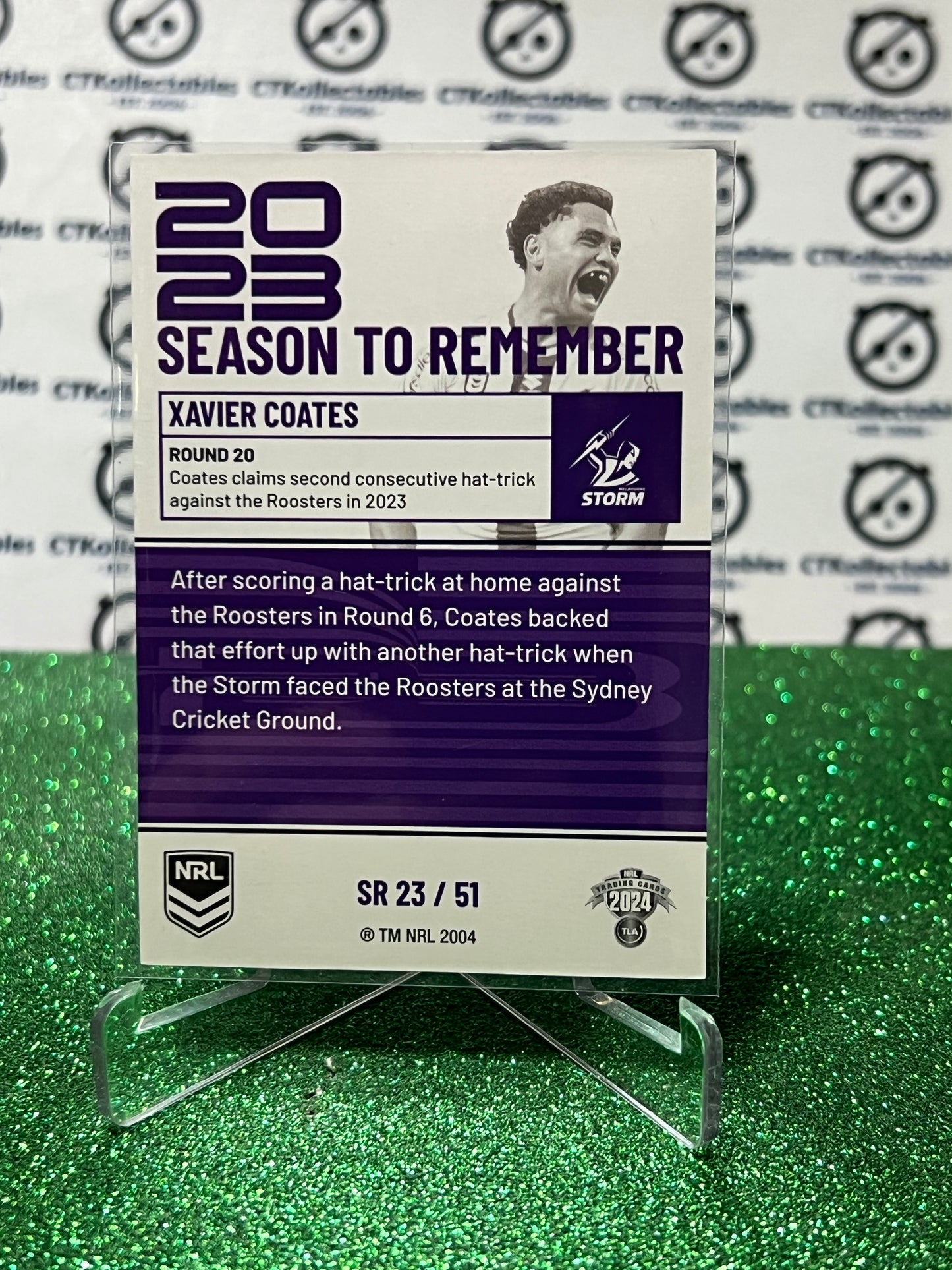 2024 NRL TRADERS TITANIUM XAVIER COATES # SR 23/51 MELBOURNE STORM