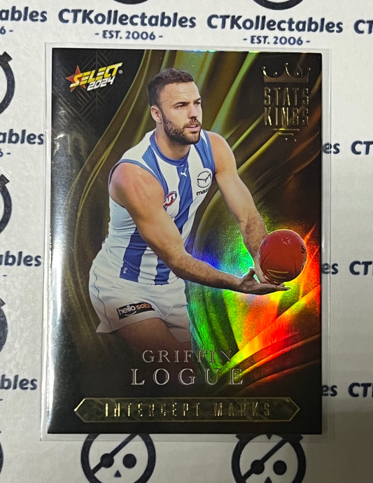 2024 AFL SELECT FOOTY STARS GRIFFIN LOGUE # SK57 STATS KINGS NORTH MELBOURNE