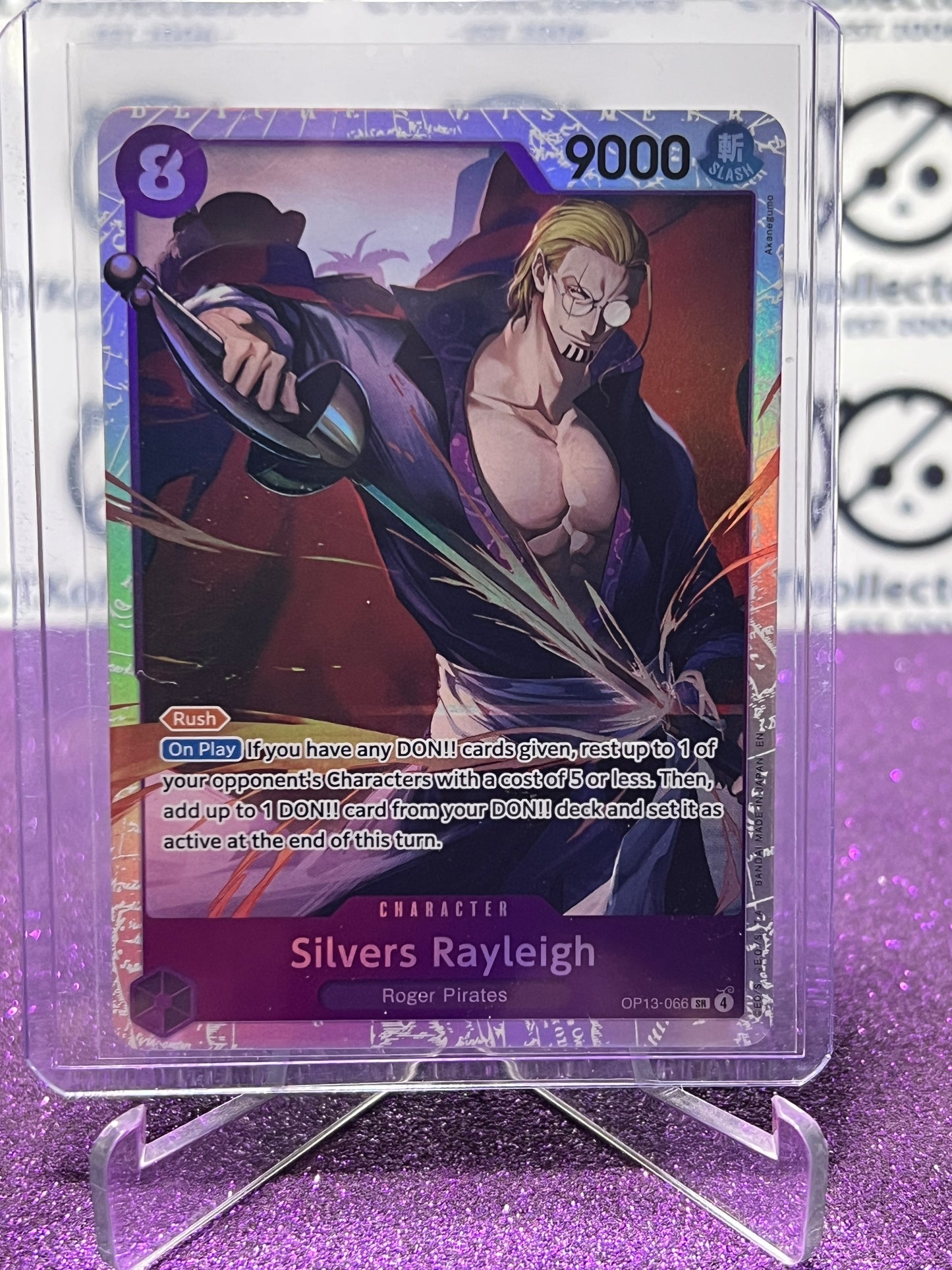 2025 ONE PIECE CARRYING ON HIS WILL SILVERS RAYLEIGH # OP13-066 SR FOIL ENGLISH TRADING GAME CARD