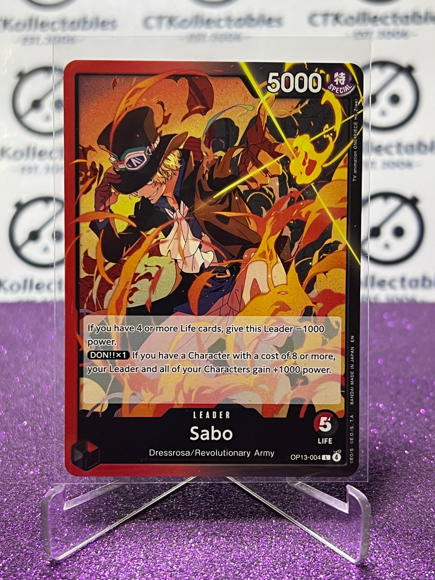 2025 ONE PIECE CARRYING ON HIS WILL SABO # OP13-004 L NON-FOIL ENGLISH TRADING GAME CARD
