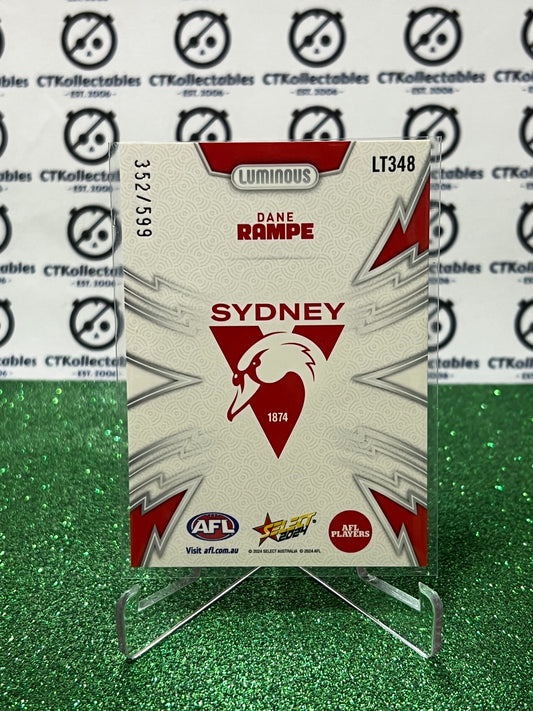 2024 AFL SELECT FOOTY STARS DANE RAMPE # LT348 LUMINOUS /599 SYDNEY SWANS