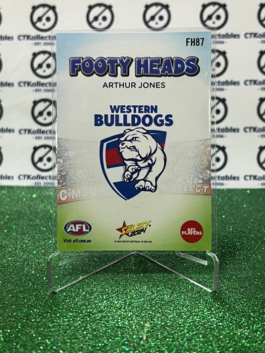 2024 AFL SELECT FOOTY STARS ARTHUR JONES # FH87 FOOTY HEADS WESTERN BULLDOGS