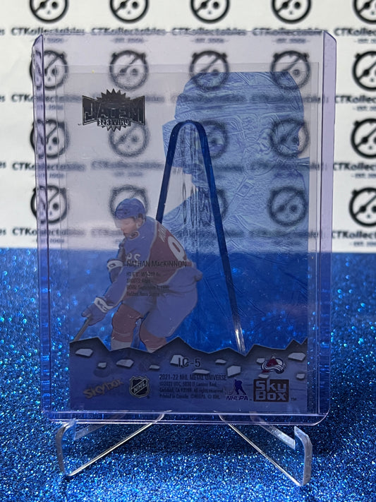 2021-22 SKYBOX METAL NATHAN MACKINNON # IC-5 ICE CARVINGS COLORADO AVALANCHE HOCKEY CARD