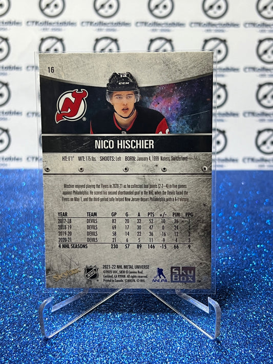 2021-22 SKYBOX METAL NICO HISCHIER # 16 NEW JERSEY DEVILS NHL HOCKEY CARD