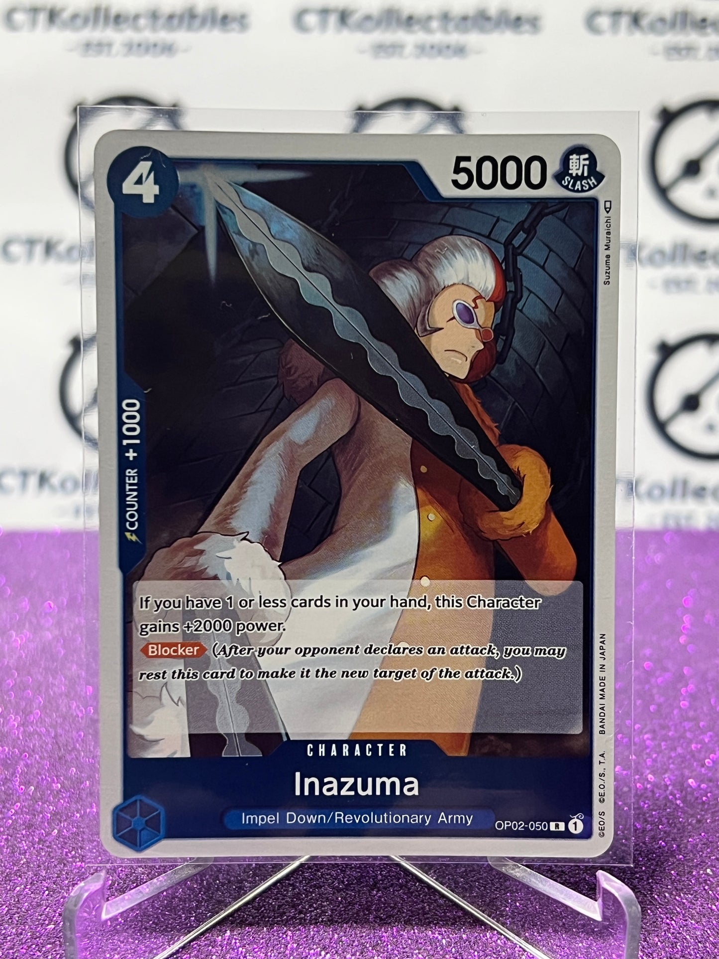 2023 PARAMOUNT WAR ONE PIECE INAZUMA # OP02-050 R ENGLISH TRADING GAME CARD