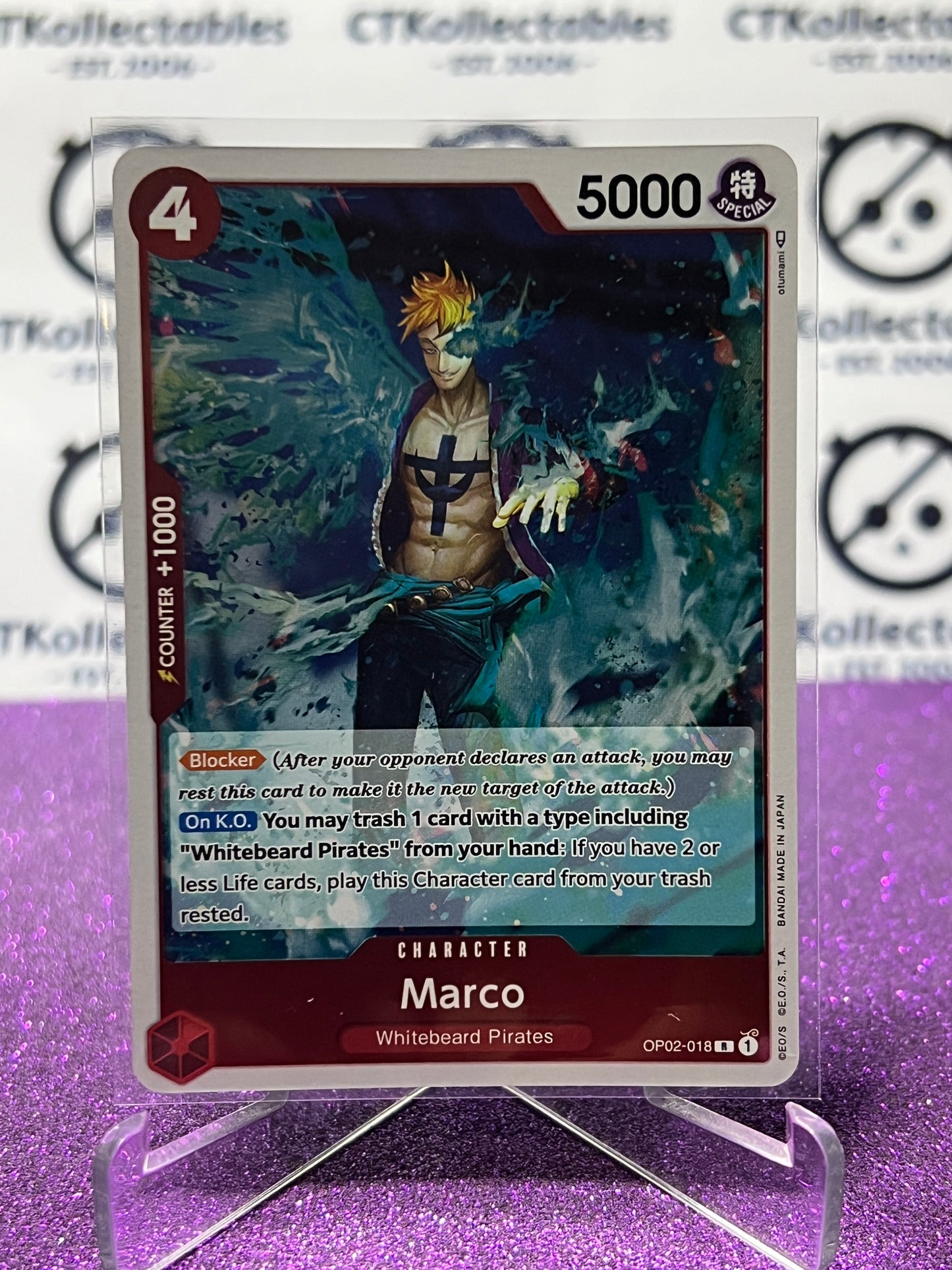 2023 PARAMOUNT WAR ONE PIECE MARCO # OP02-018 R ENGLISH TRADING GAME CARD