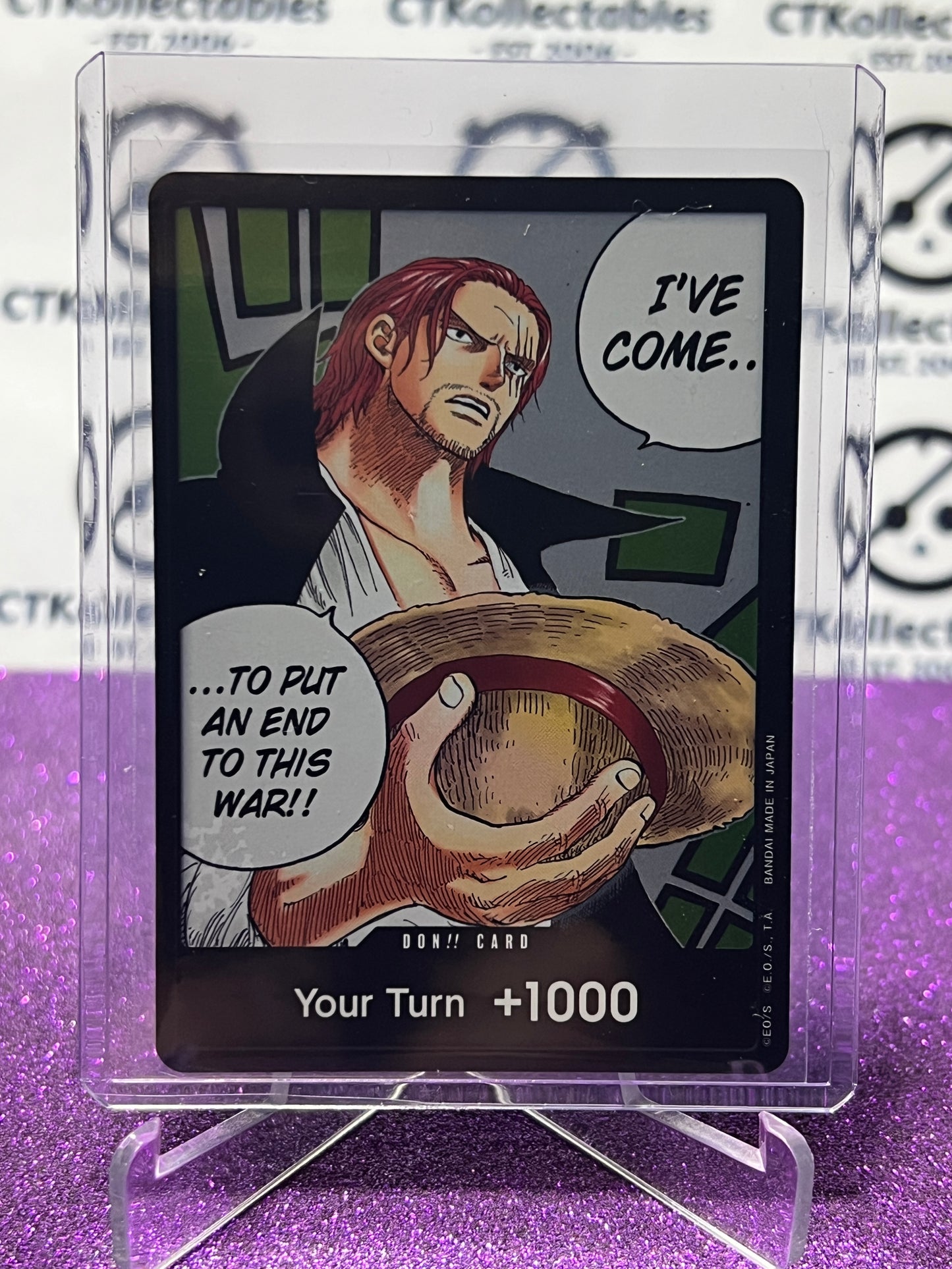 2023 PARAMOUNT WAR ONE PIECE DON CARD!!! YOUR TURN +1000 SHANKS # OP02 ENGLISH TRADING GAME CARD