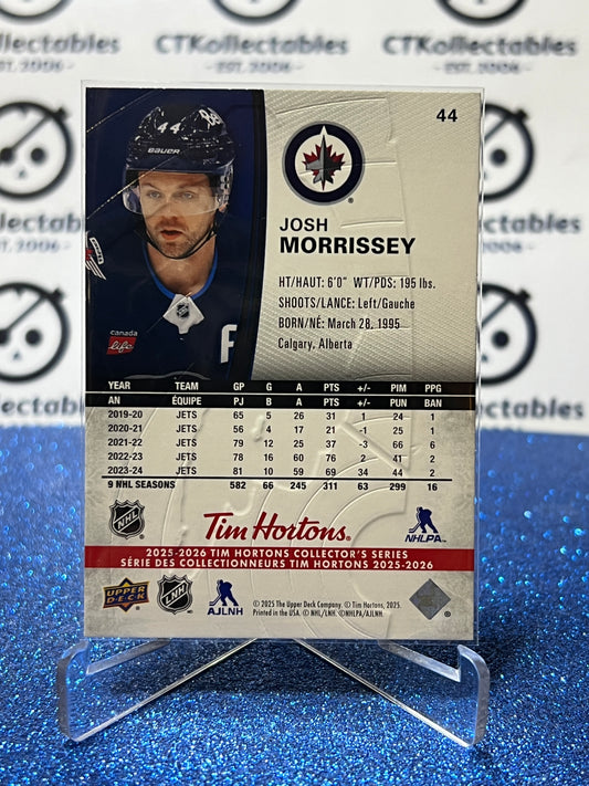 2025-26 UPPER DECK JOSH MORRISSEY # 44 TIM HORTONS WINNIPEG JETS HOCKEY CARD
