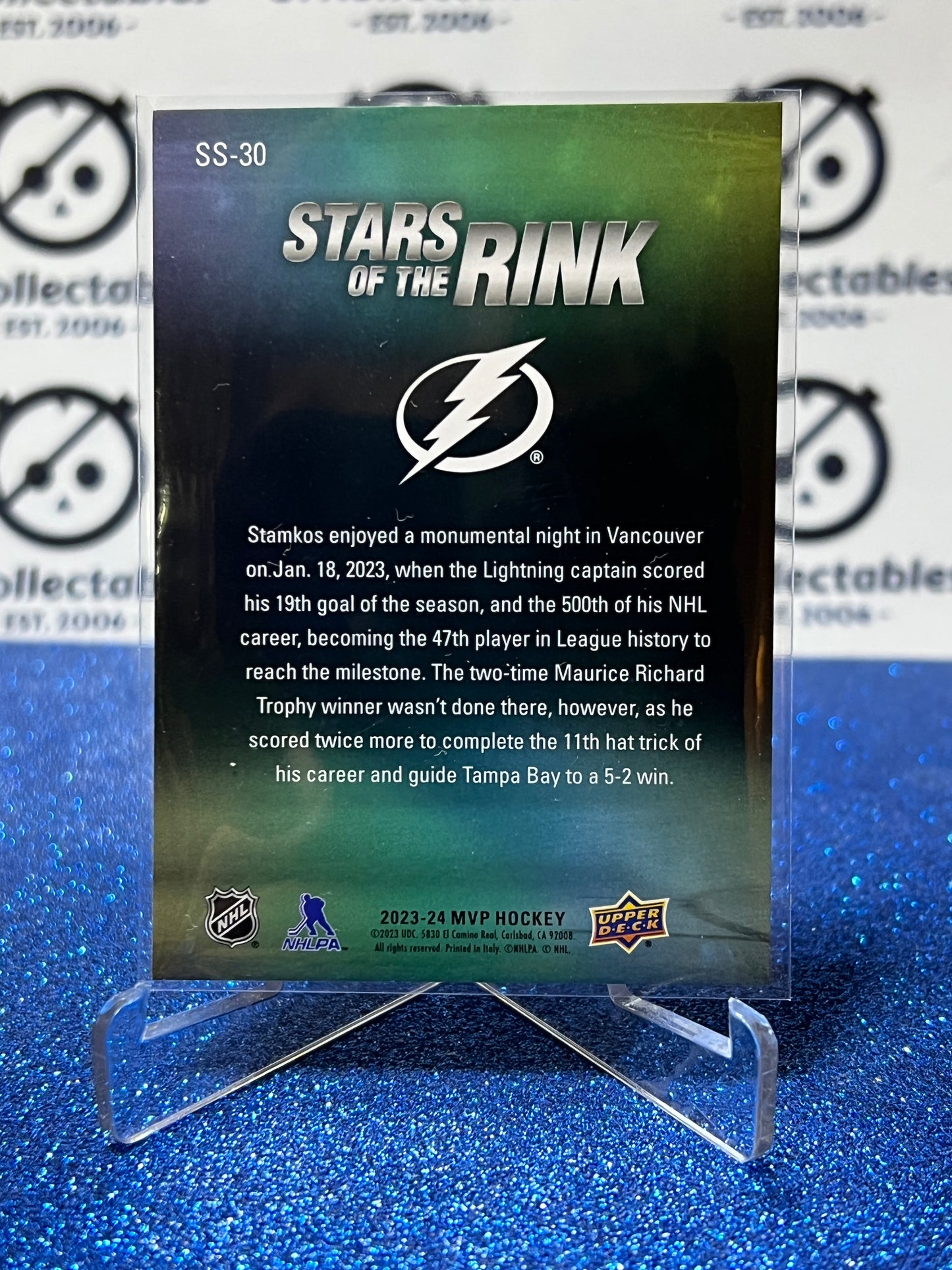 2023-24 UPPER DECK MVP STEVEN STAMKOS # SS-30 TAMPA BAY LIGHTNING HOCKEY CARD