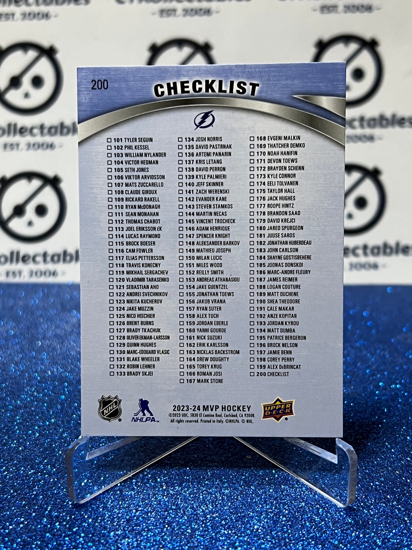 2023-24 UPPER DECK MVP BRAYDEN POINT # 200 CHECKLIST TAMPA BAY LIGHTNING HOCKEY CARD