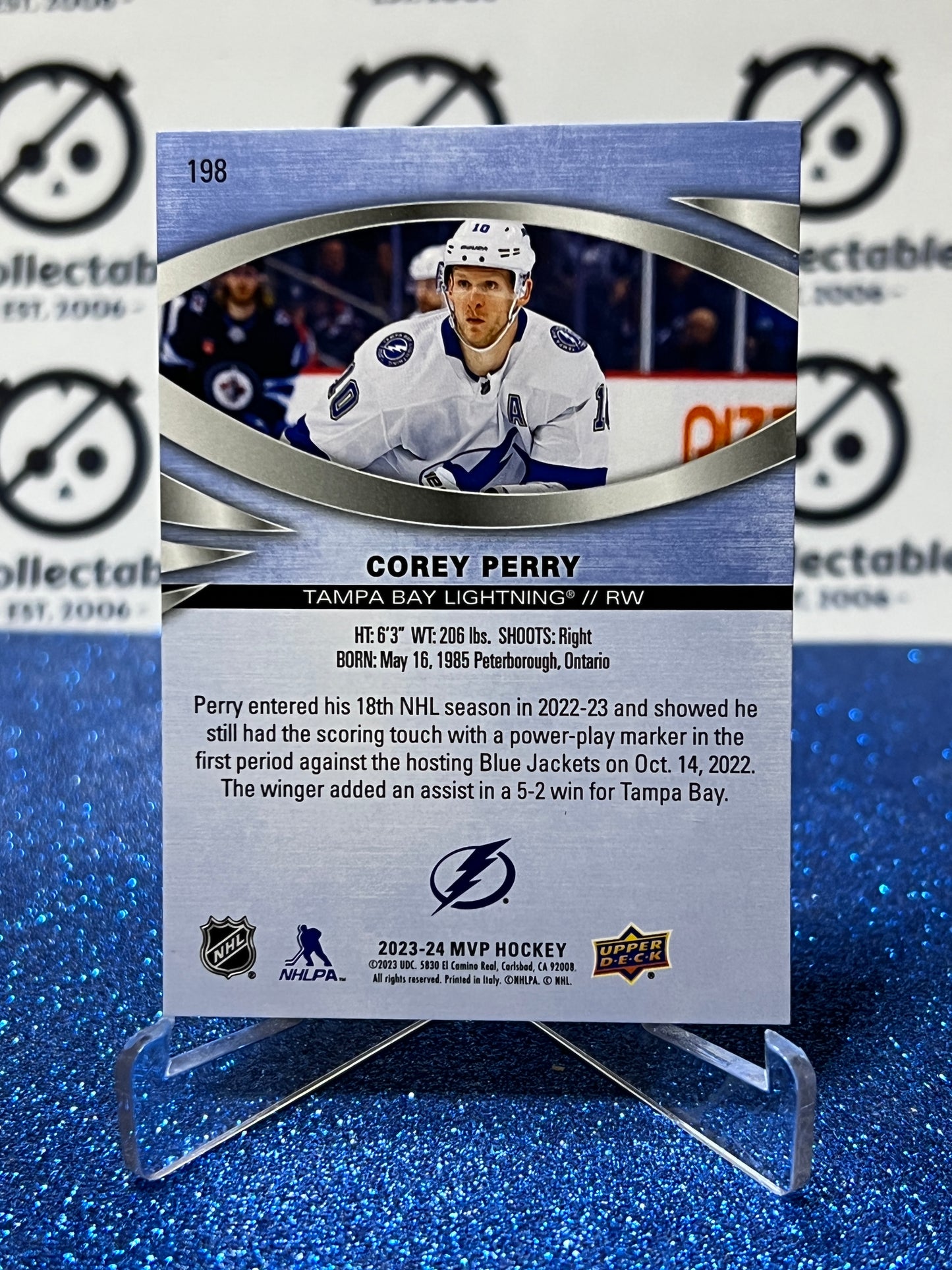 2023-24 UPPER DECK MVP COREY PERRY # 198 TAMPA BAY LIGHTNING HOCKEY CARD