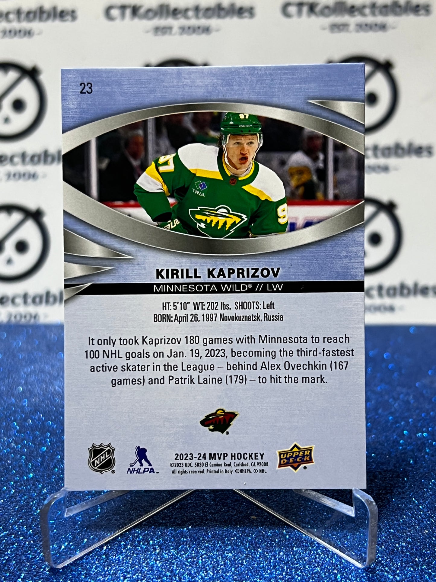 2023-24 UPPER DECK MVP KIRILL KAPRIZOV # 23 MINNESOTA WILD NHL HOCKEY CARD