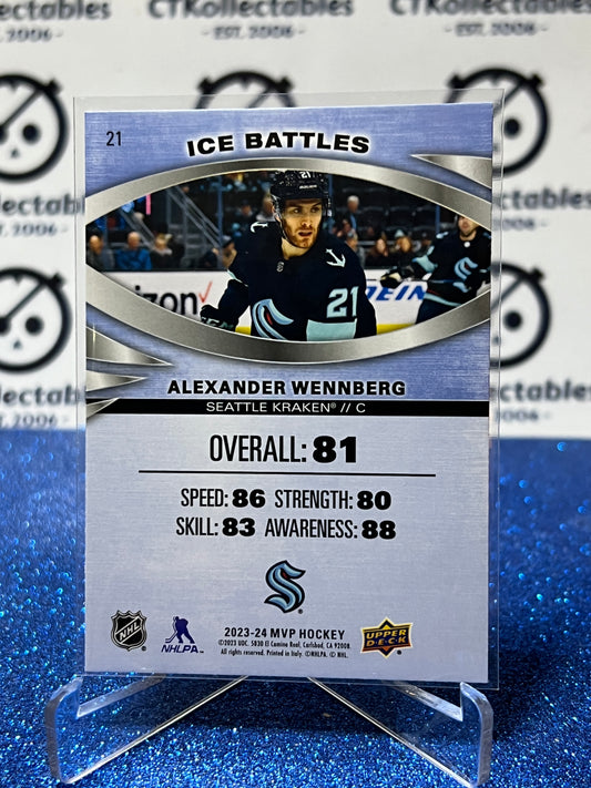 2023-24 UPPER DECK MVP ALEXANDER WENNBERG # 21 ICE BATTLES SEATTLE KRAKEN NHL HOCKEY CARD