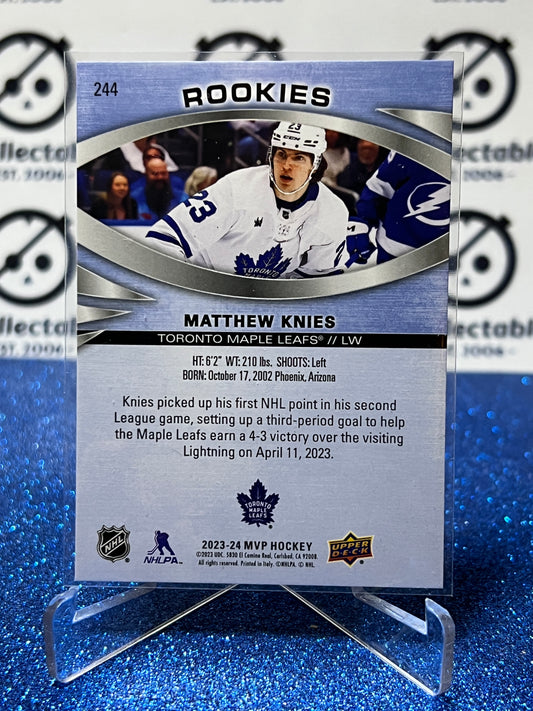 2023-24 UPPER DECK MVP MATTHEW KNIES # 244 ROOKIE TORONTO MAPLE LEAFS NHL HOCKEY CARD