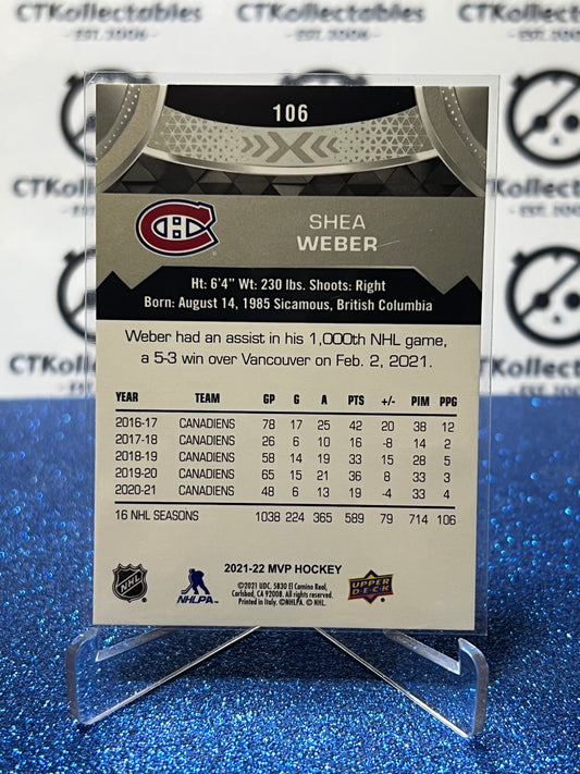 2021-22 UPPER DECK MVP SHEA WEBER # 106 SILVER SCRIPT MONTREAL CANADIENS HOCKEY CARD