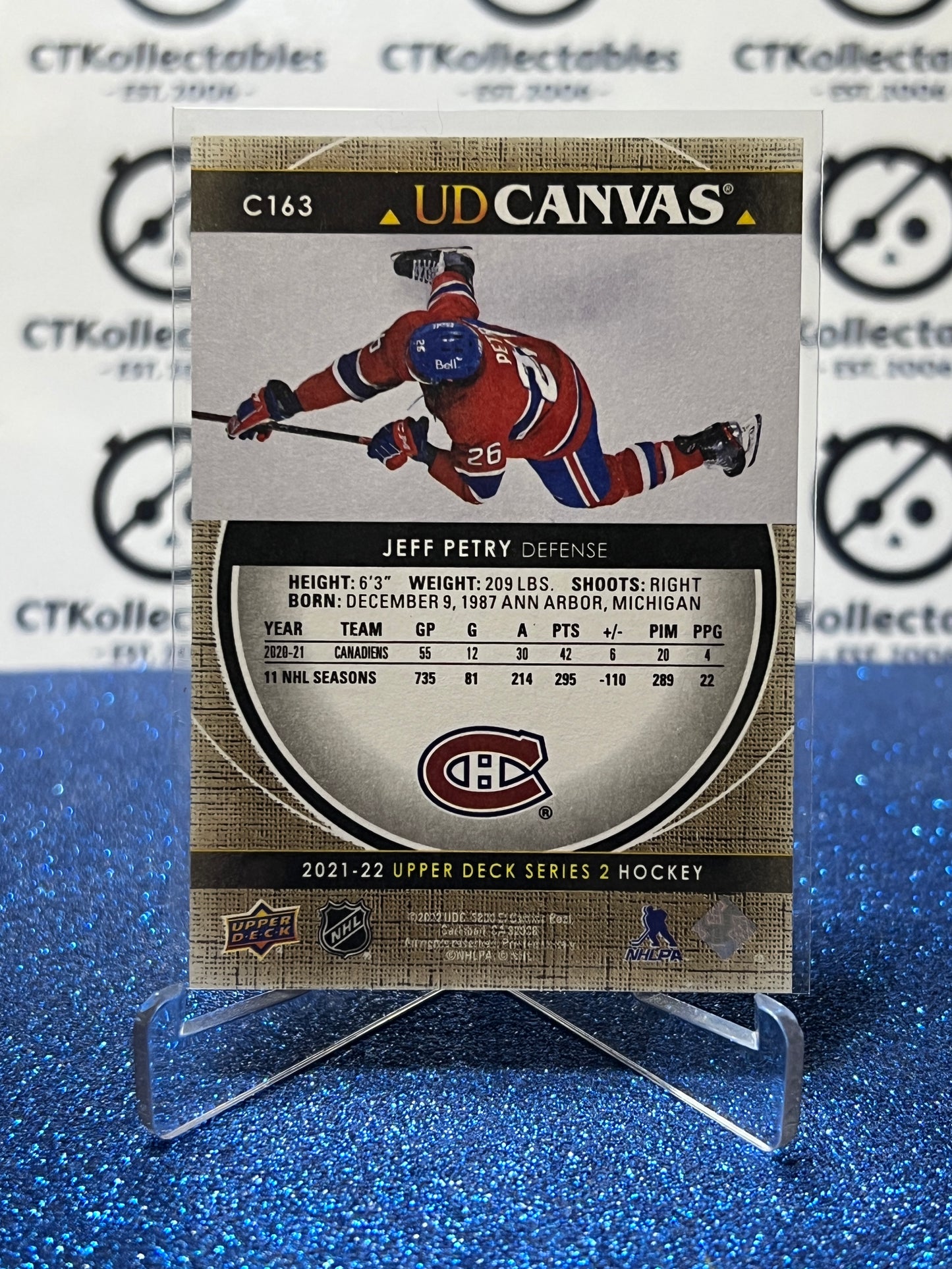 2021-22 UPPER DECK JEFF PETRY # C163 UD CANVAS MONTREAL CANADIENS HOCKEY CARD