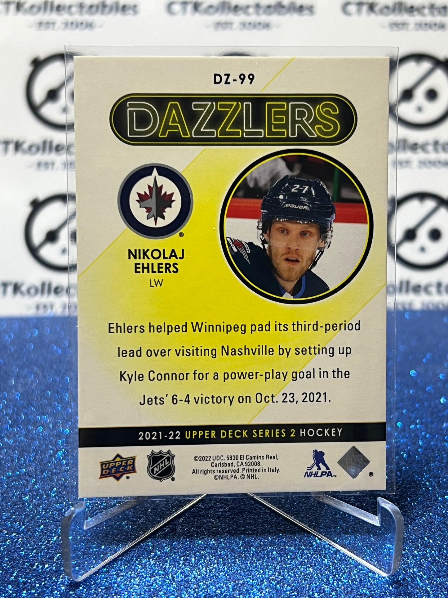 2021-22 UPPER DECK NIKOLAJ EHLERS # DZ-99 DAZZLERS WINNIPEG JETS HOCKEY CARD
