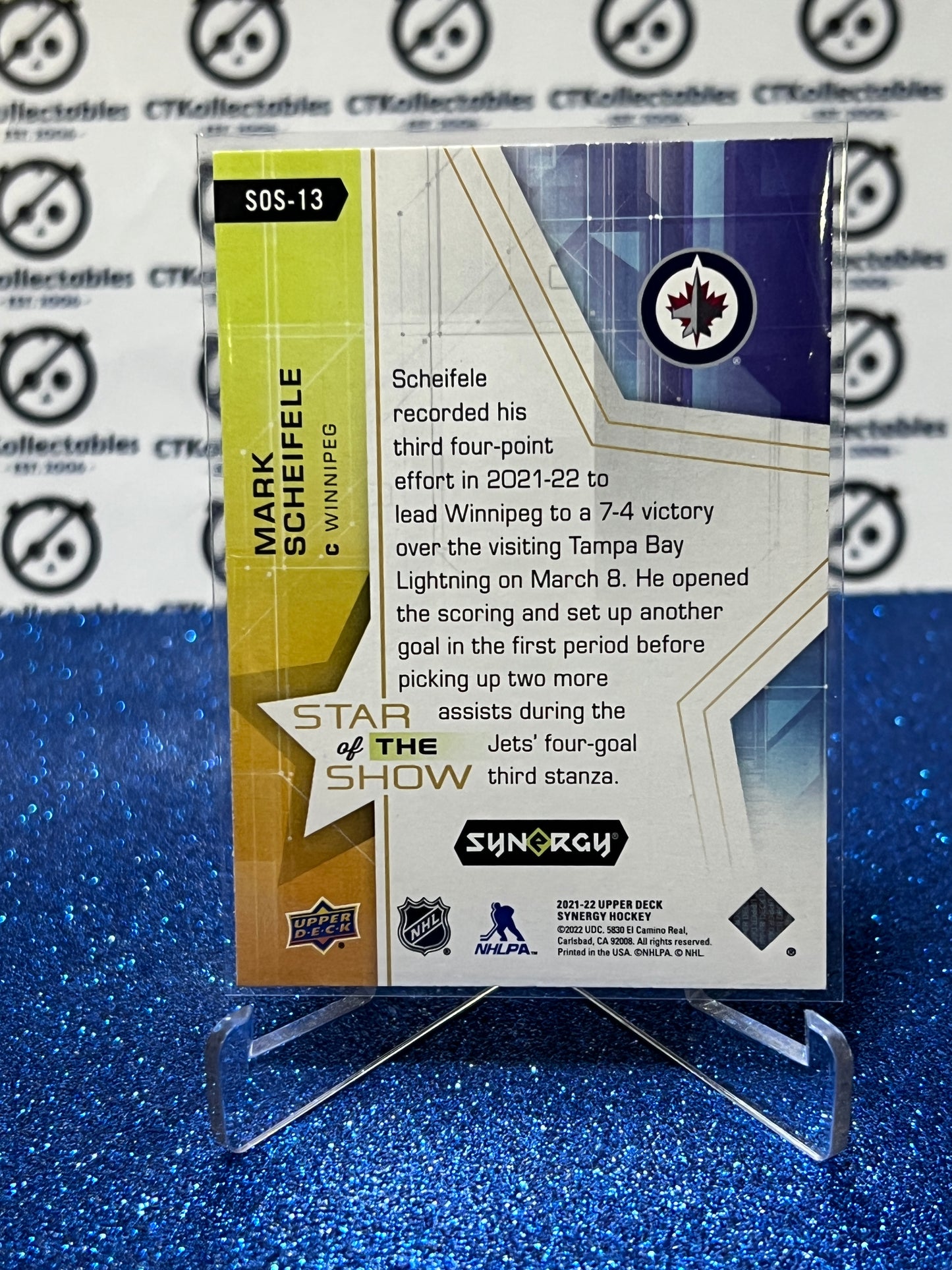 2021-22 UPPER DECK ALLURE MARK SCHEIFELE # SOS-13 STAR OF THE SHOW WINNIPEG JETS NHL HOCKEY CARD