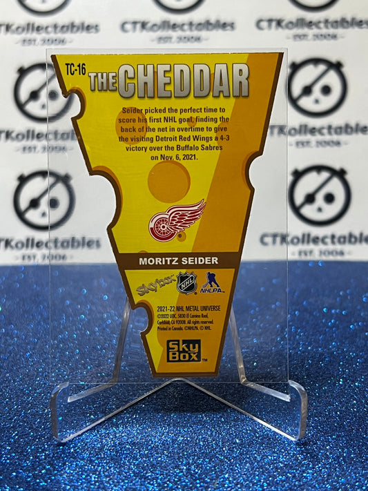2021-22 UPPER DECK MORITZ SEIDER # TC-16 THE CHEDDAR DETROIT RED WINGS HOCKEY CARD