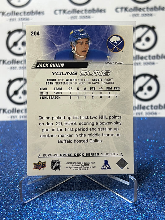 2022-23 UPPER DECK JACK QUINN # 204 YOUNG GUNS RC BUFFALO SABRES HOCKEY CARD